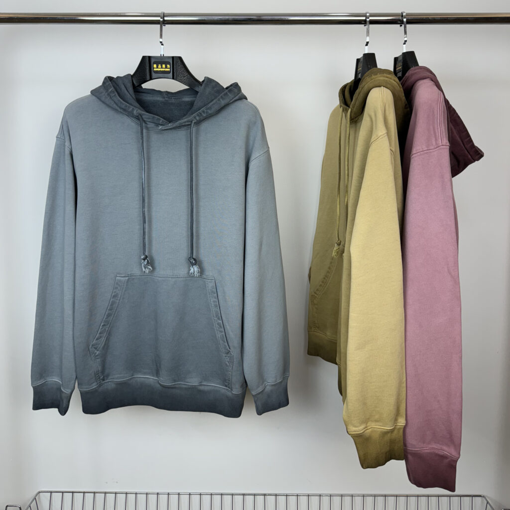 reverse dyed base color hoodie